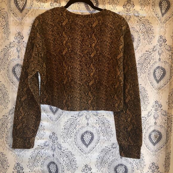 Zara Neutral‎ Snakeskin Crop Top Size Small - Picture 2 of 6